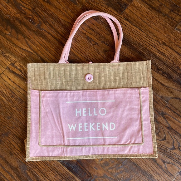 Hello  Weekend  Canvas Tote